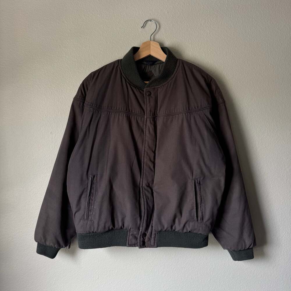 Vintage 80s Knight’s Bridge Bomber Jacket Faded Black Gray Men’s M